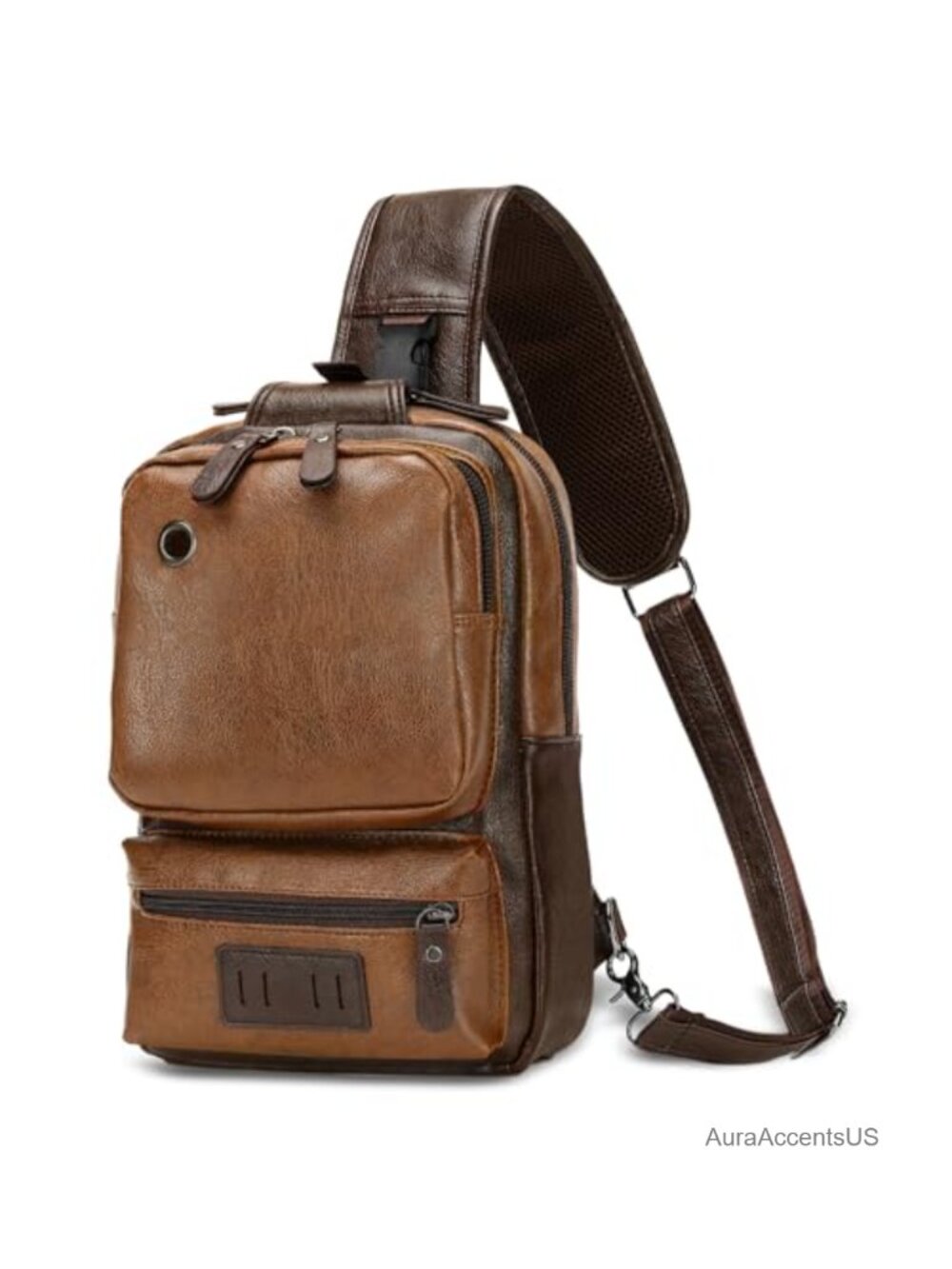 PU Leather Sling Backpack for 11 Inch Tablet Crossbody Travel Bag